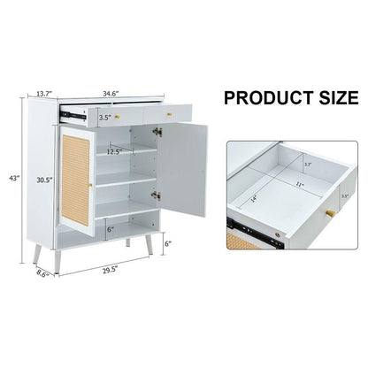 Modern minimalist storage cabinet, rattan shoe cabinet, bed top cabinet. Beautiful shape, suitable for corridors and living rooms.