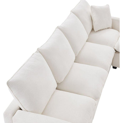 110x29" Modern Modular Sofa, 4 Seat Chenille Sectional Couch Set with 2 Pillows Included, Freely Combinable Indoor Funiture for Living Room, Apartment, Office, 2 Colors