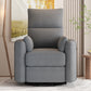 360 Degree Swivel Recliner Theater Recliner Manual Rocker Recliner Chair with Two Removable Pillows for Living Room, Dark Grey