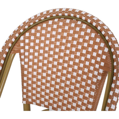 Wicker Bar Stool with Aluminum Frame (Set of 2)