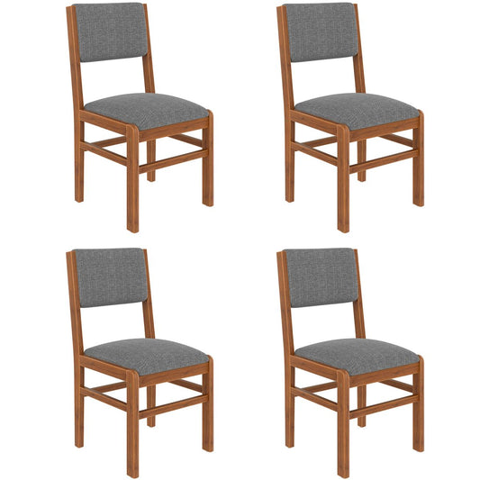 Dining Chairs Set of 4, Mid-Century Modern Fabric Upholstered Kitchen Side Chairs, Farmhouse Dining Room Chair