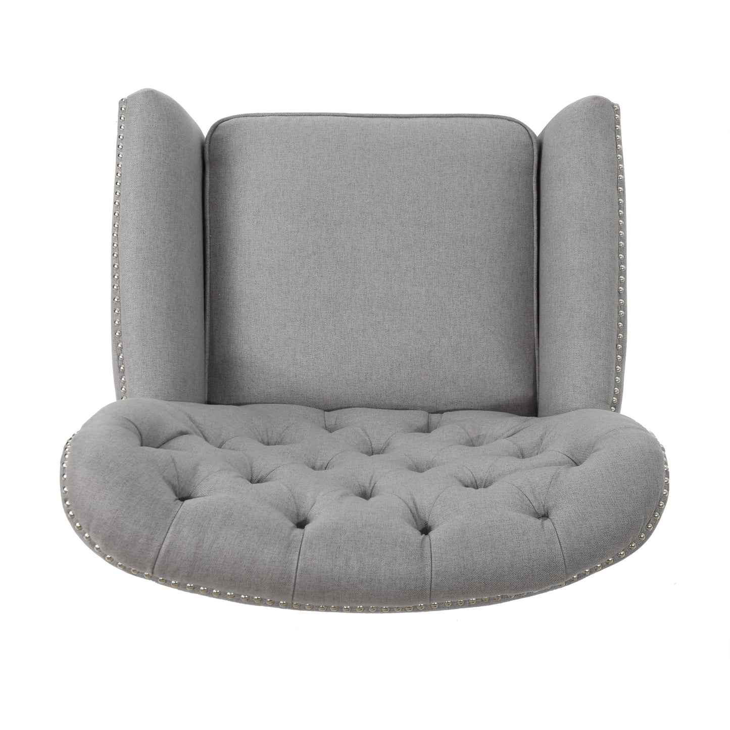 Modern Light Grey Fabric Push Back Recliner