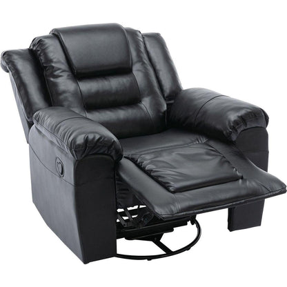 360Swivel and Rocking Home Theater Recliner Manual Recliner Chair with Wide Armrest for Living Room,Bedroom, Black