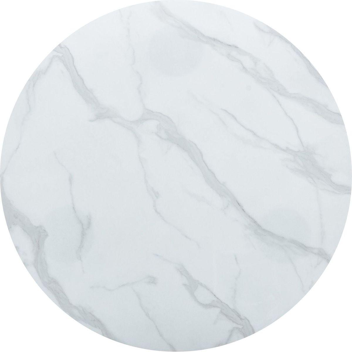 Round white dining table, artificial marble glass stickers, golden MDF legs, kitchen dining table, living room dining table 40 "x 40" x 29.4 "F-X03