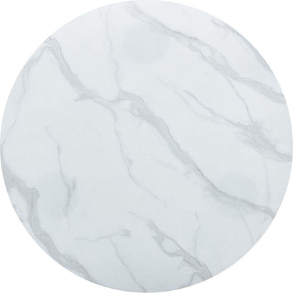 Round white dining table, artificial marble glass stickers, golden MDF legs, kitchen dining table, living room dining table 40 "x 40" x 29.4 "F-X03