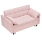 Folding sofa bed with adjustable back access to sofa recliner single bed Adult Modern chair bed, pink