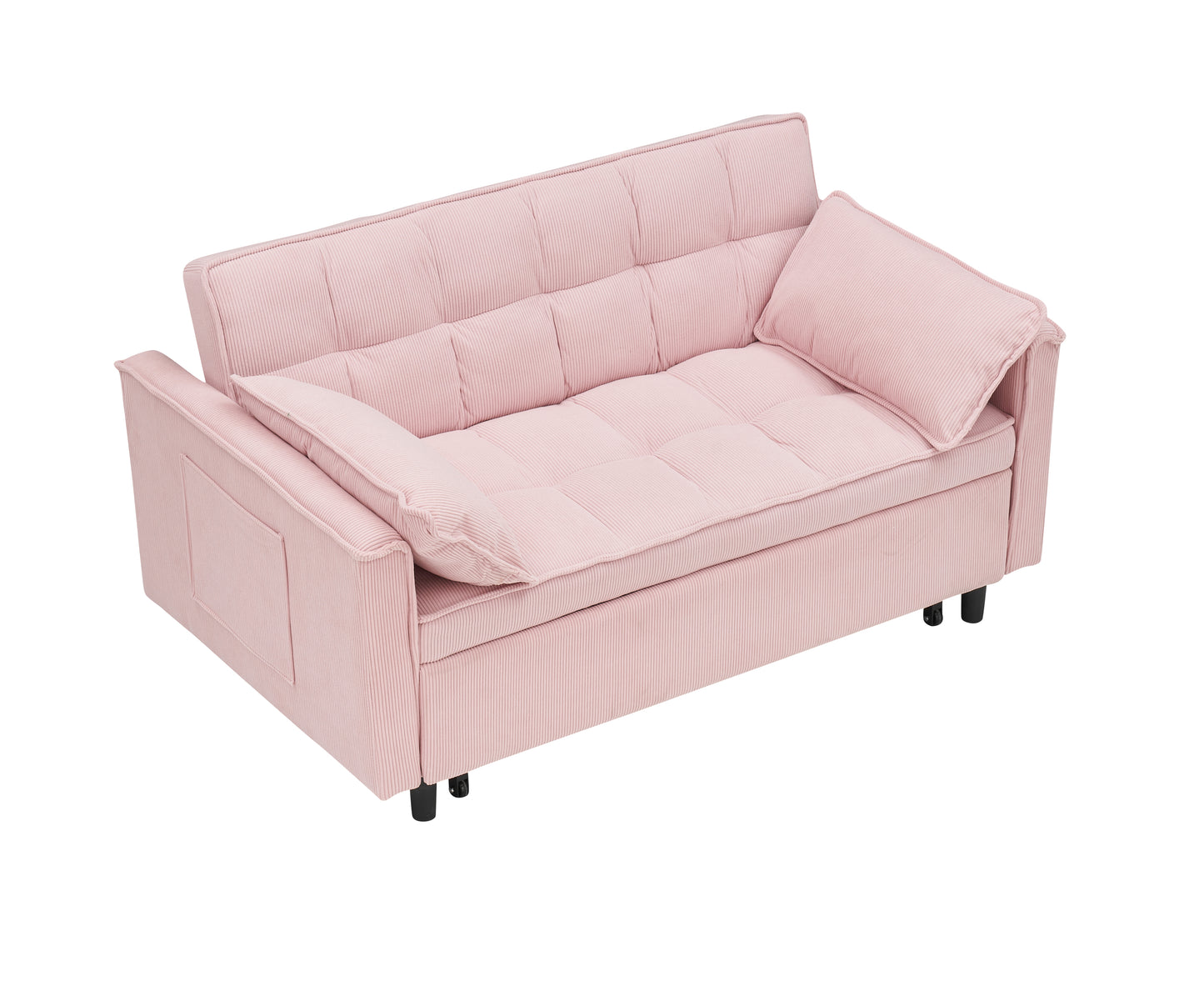 Folding sofa bed with adjustable back access to sofa recliner single bed Adult Modern chair bed, pink