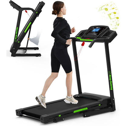 Foldable Treadmill with Incline, Folding Treadmill for Home Electric Treadmill Workout Running Machine, Handrail Controls Speed, Pulse Monitor,APP