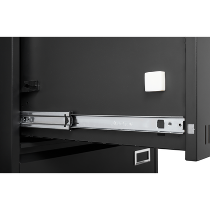 2 Drawer Metal Lateral File Cabinet with Lock,Office Vertical Files Cabinet for Home Office/Legal/Letter/A4,Locking Metal File Cabinet,Assembly Required (Black,with 2 Drawer)