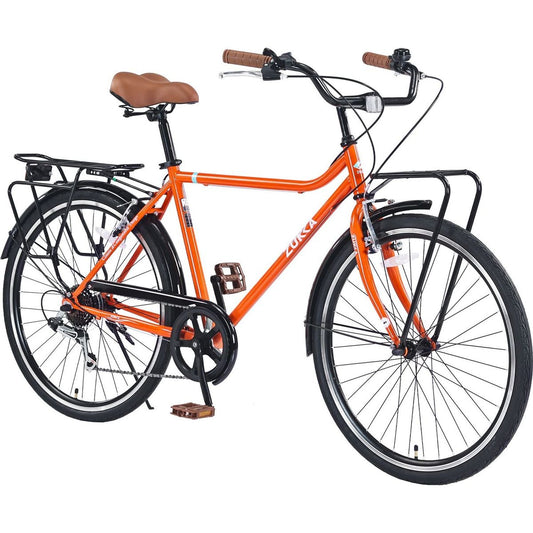 7 Speed, Steel Frame, Multiple Colors 26 Inch Vintage Style Bike,Retro Commute Bike for Women and Men