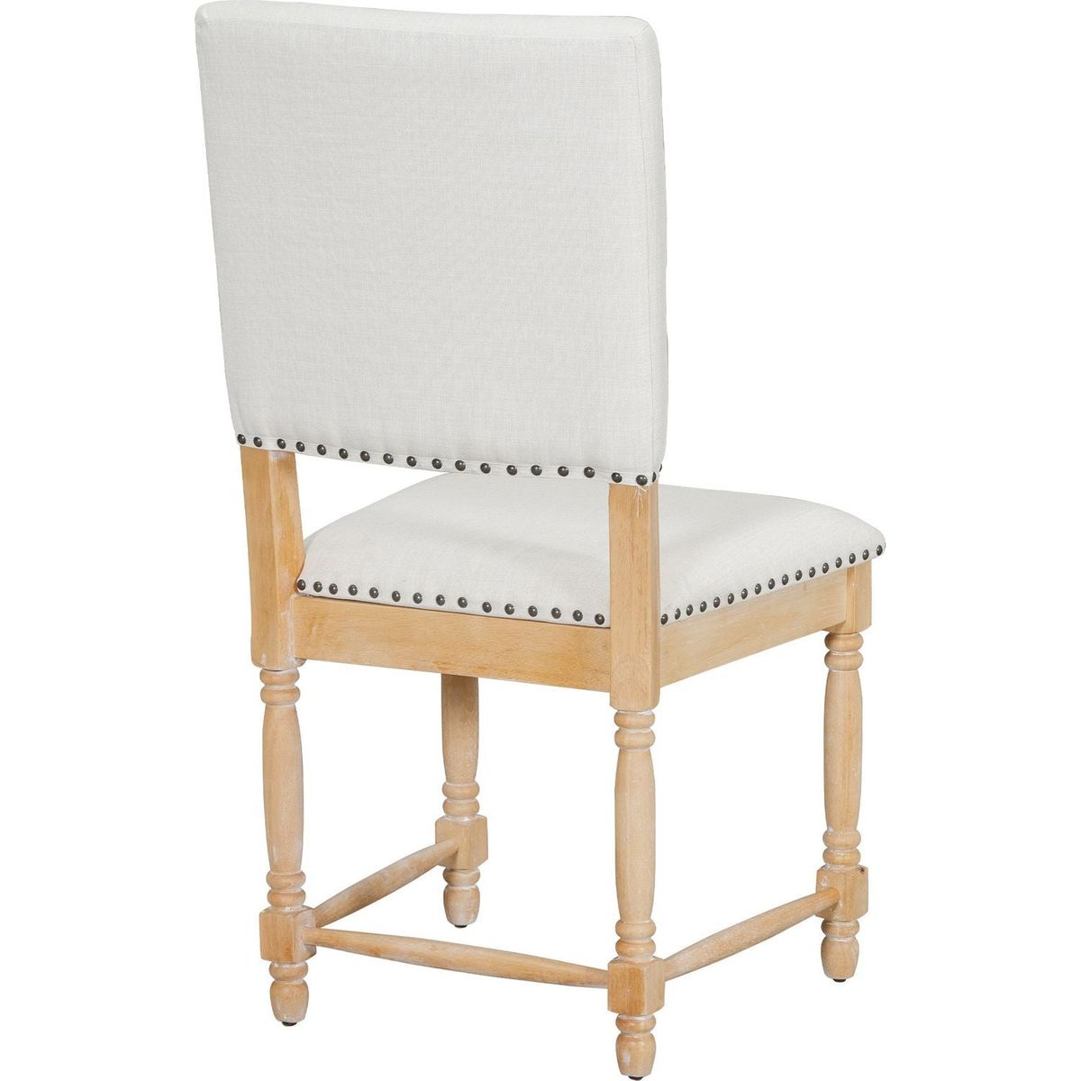 Vintage Traditional 2-Piece Upholstered Dining Chairs with Padded Backs, Natural