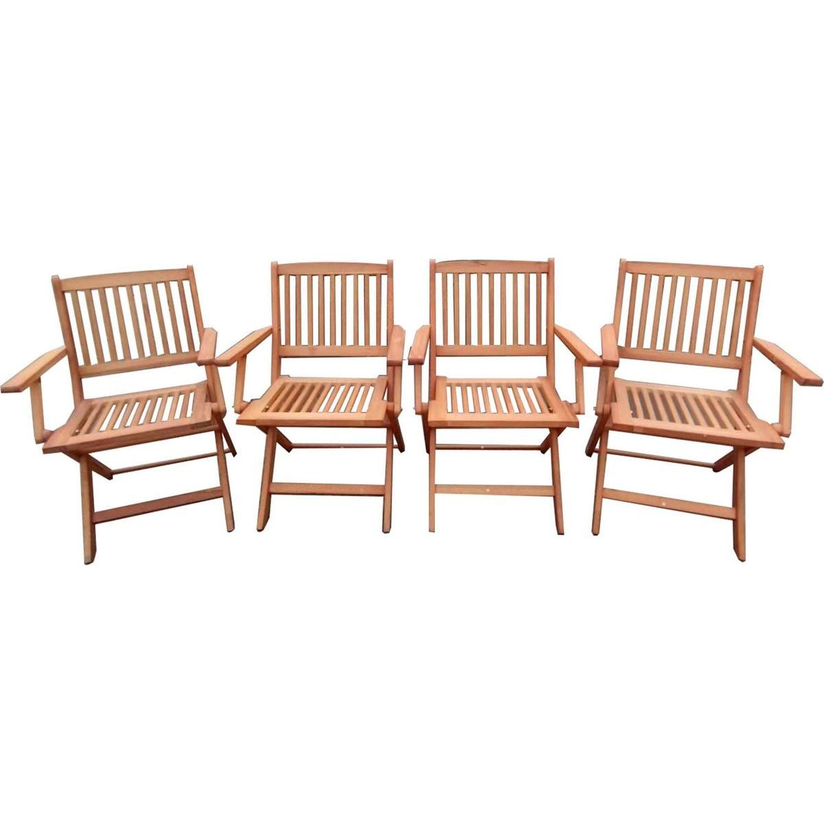 Foldable Patio Dining Set, 4 Folding Chairs, Indoor and outdoor universal, Teak