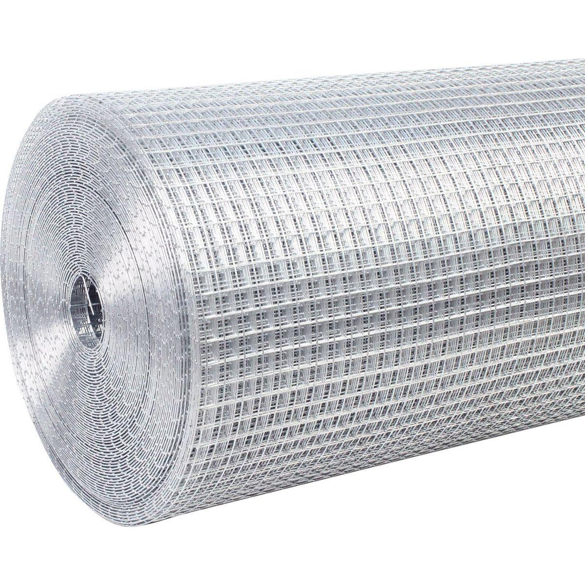 Hardware Cloth 1/2 inch 48in x 100ft 19 Gauge, Hot-dip Galvanized After Welding Chicken Wire Fence Roll Garden Plant Welded Metal Wire Fencing Roll, Rabbit Cages Snake Fence
