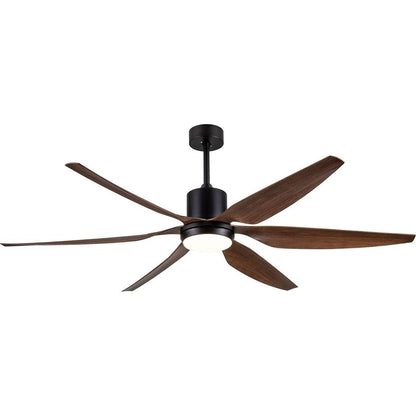 66" Vintage Ceiling Fan Lighting with Brown Blades in Integrated LED