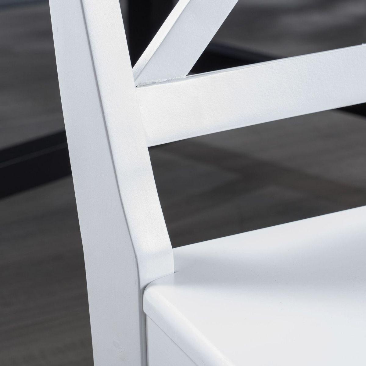Acacia Wood Dining Chairs, White - Streamdale Furniture