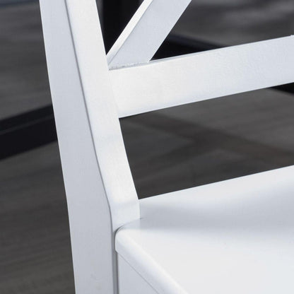 Acacia Wood Dining Chairs, White - Streamdale Furniture
