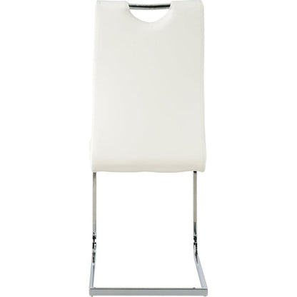 Modern Dining Chairs with Faux Leather Padded Seat Dining Living Room Chairs Upholstered Chair with Chrome Metal Legs Design for Kitchen, Living, Bedroom, Dining Room Side Chairs Set of 2