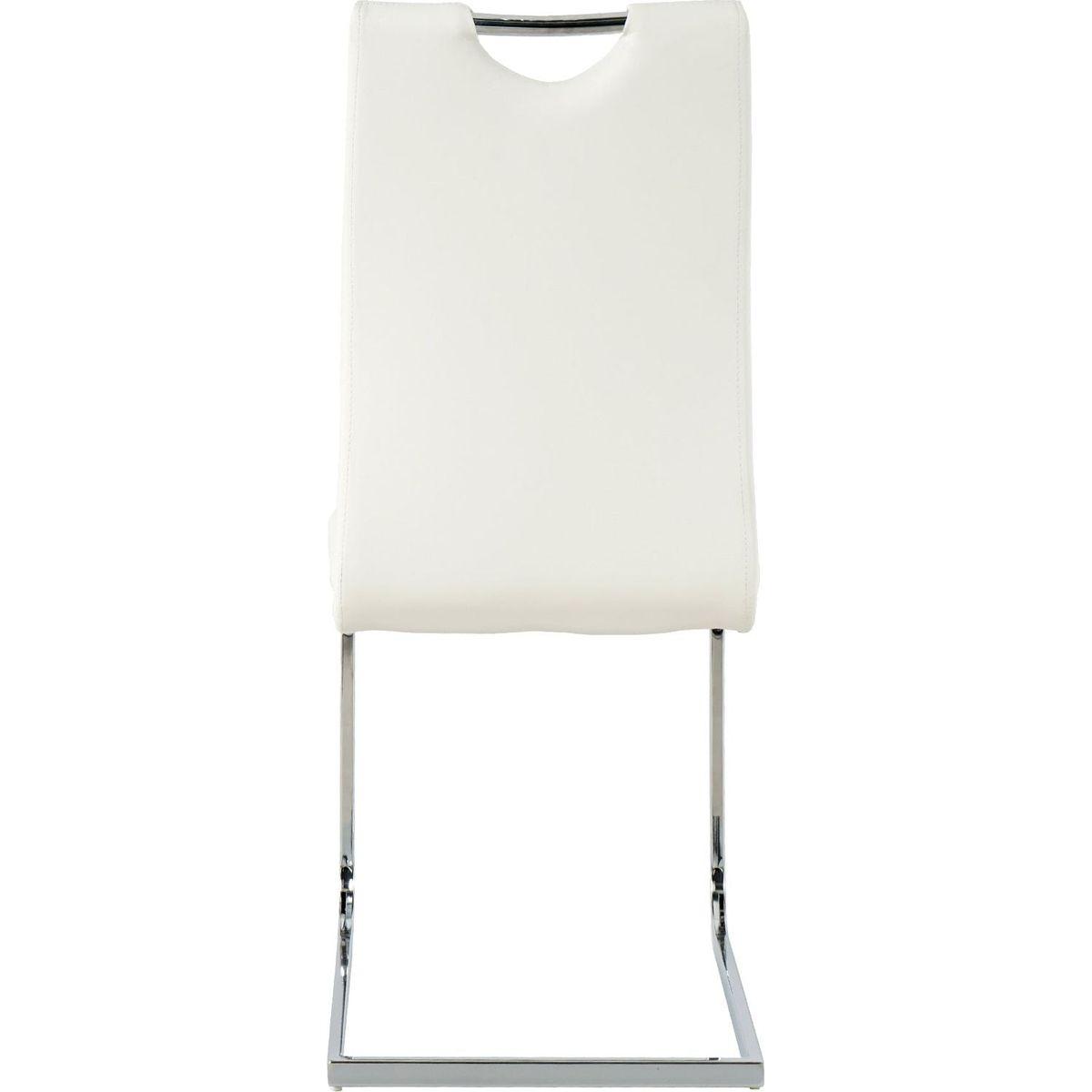 Modern Dining Chairs with Faux Leather Padded Seat Dining Living Room Chairs Upholstered Chair with Chrome Metal Legs Design for Kitchen, Living, Bedroom, Dining Room Side Chairs Set of 4