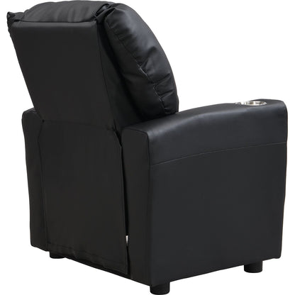 Kids Recliner Chair Black PVC