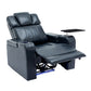 PU Leather Power Recliner Individual Seat Home Theater Recliner with Cooling Cup Holder, Bluetooth Speaker, LED Lights, USB Ports, Tray Table, Arm Storage for Living Room, Blue