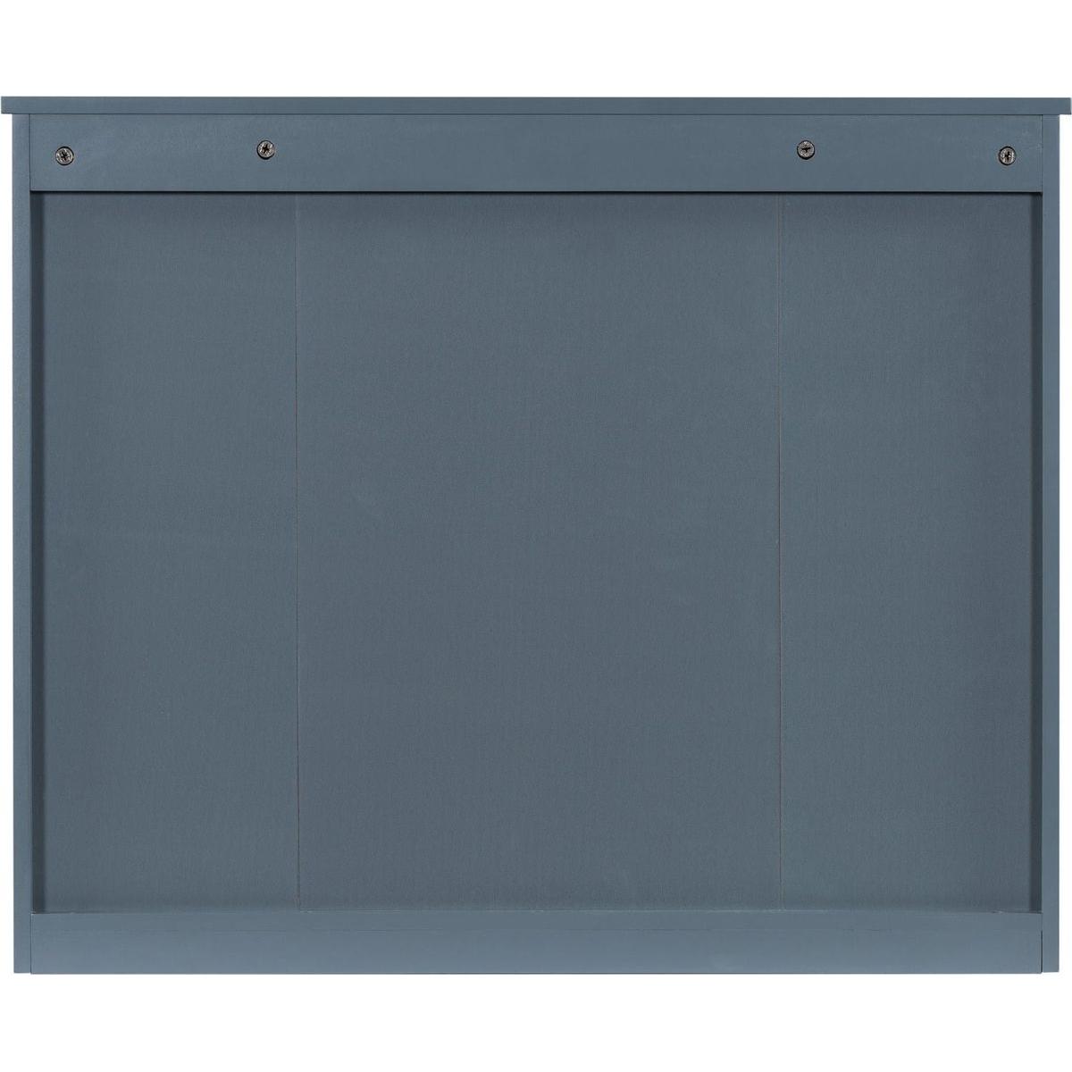 35" x 28" Wall Mounted Bathroom Storage Cabinet, Medicine Cabinet, Modern Bathroom Wall Cabinet with Mirror, Mirror Cabinet with 6 Open Shelves (Not Include Bathroom Vanity)