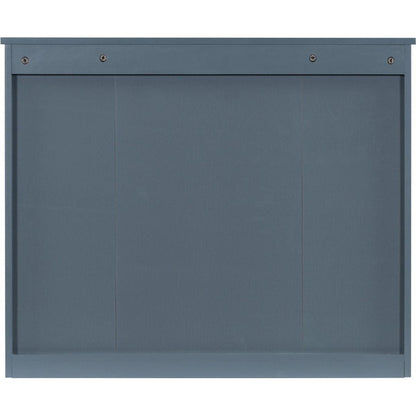 35" x 28" Wall Mounted Bathroom Storage Cabinet, Medicine Cabinet, Modern Bathroom Wall Cabinet with Mirror, Mirror Cabinet with 6 Open Shelves (Not Include Bathroom Vanity)