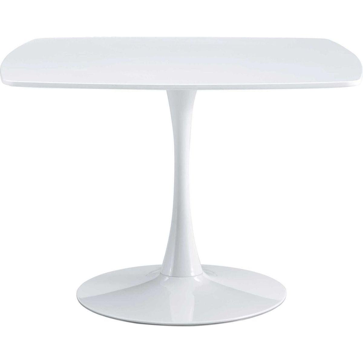 42.1"WHITE Table Mid-century Dining Table for 4-6 people With Round Mdf Table Top, Pedestal Dining Table, End Table Leisure Coffee Table