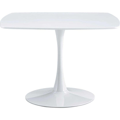 42.1"WHITE Table Mid-century Dining Table for 4-6 people With Round Mdf Table Top, Pedestal Dining Table, End Table Leisure Coffee Table