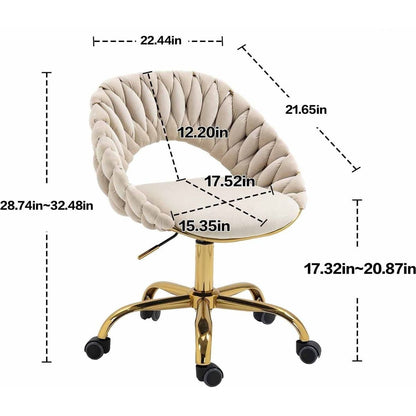 Computer Chair Office Chair Adjustable Swivel Chair Fabric Seat Home Study Chair