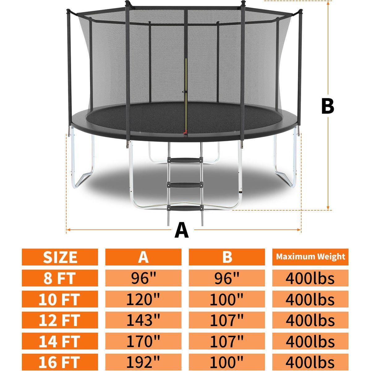 Family Trampoline 14FT Outer Perimeter Safety Protection High Bearing Strength Material Solid