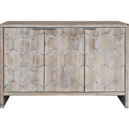 Accent Cabinet Farmhouse Style 3 Door Wooden Cabinet Sideboard Buffet Server Cabinet Storage Cabinet, for Living Room, Entryway, Hallway, Office, Kitchen and Dining Room, Natural Wood Wash