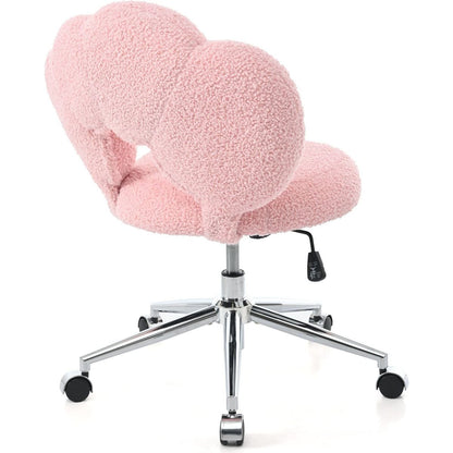 360Swivel Height Adjustable,Swivel Chair,Teddy fabric,home office chair