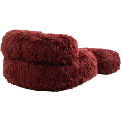 Bean Bag Chair Faux fur Lazy Sofa /Footstool Durable Comfort Lounger High Back Bean Bag Chair Couch for Adults and Kids, Indoor