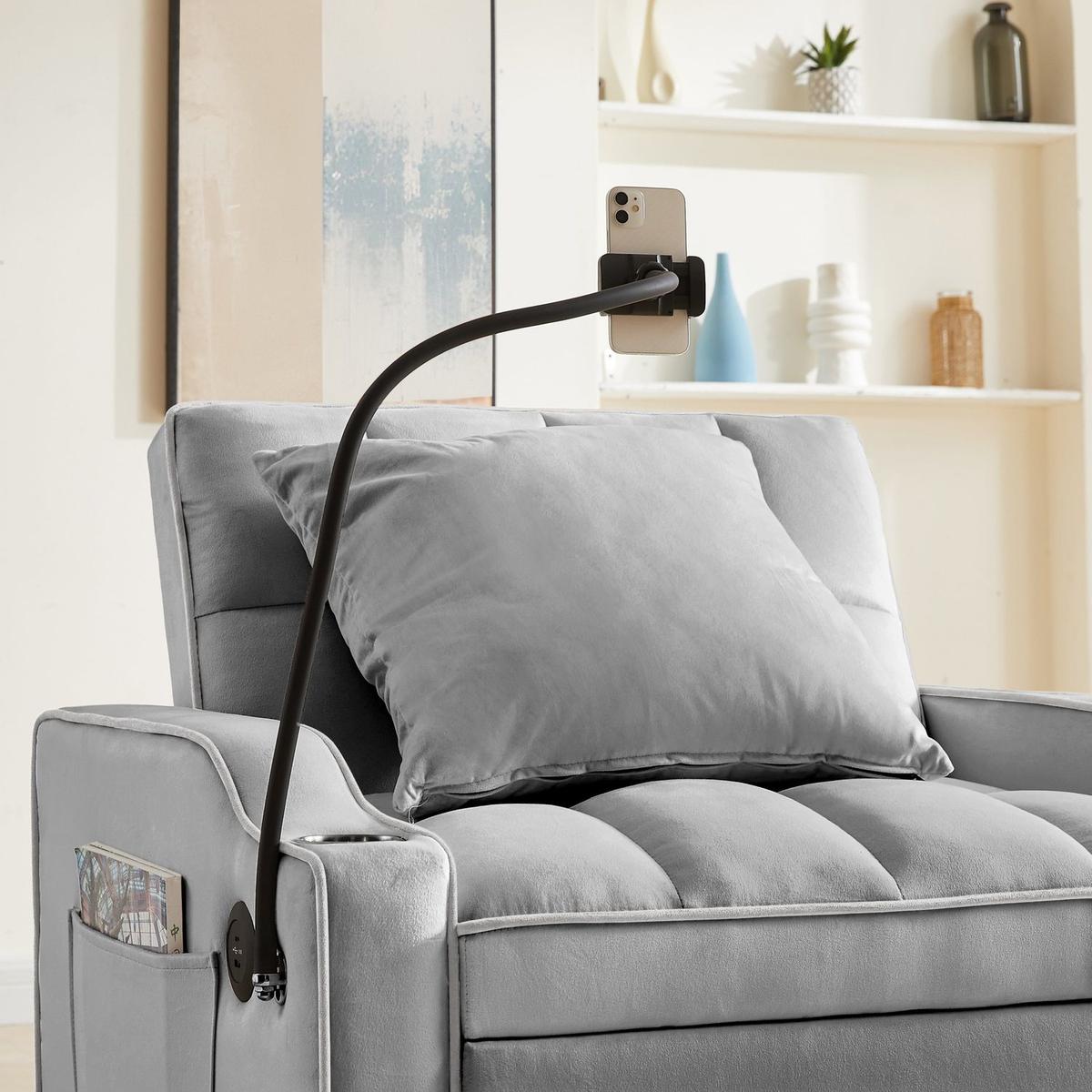 Convertible Sleeper Chair Sofa Bed Adjustable Pull Out Sleeper Chair Bed Multi-Pockets Folding Sofa Bed for Living Room Bedroom Small Space,3-in-1 Sofa Bed