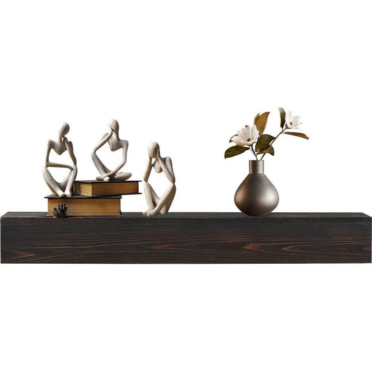 72" Rustic Wood Fireplace Mantel,Wall-Mounted & Floating Shelf for Home Decor