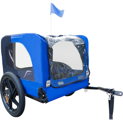 Blue High Quality 16 inch air wheel Pet Bike Trailer for Dogs Foldable Bicycle Pet Trailer