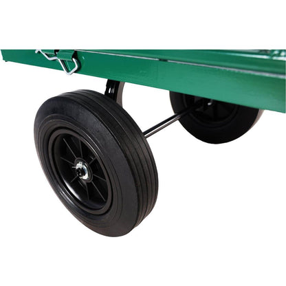 (Green solid wheels wagon cart) Solid wheels Tools cart Wagon Cart Garden cart trucks make it easier to transport firewood
