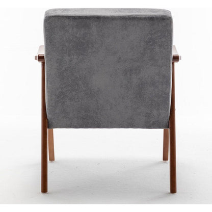 Mid-Century Modern Chair, Living Room Chair with Solid Wood Frame, Accent Chair Extra-Thick Backrest, Wingback Chair for Bedroom, Reading Room, Living Room, Lounge Chair Indoor