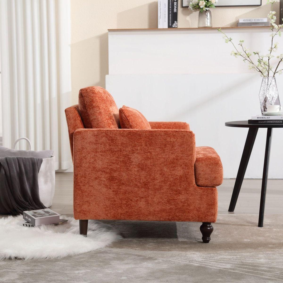 Wood Frame Armchair, Modern Accent Chair Lounge Chair for Living Room