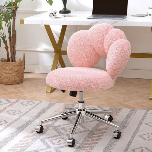360Swivel Height Adjustable,Swivel Chair,Teddy fabric,home office chair