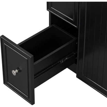 24-Inch Bathroom Vanity Cabinet with Ceramic Sink, 2 Drawers, 1 Door