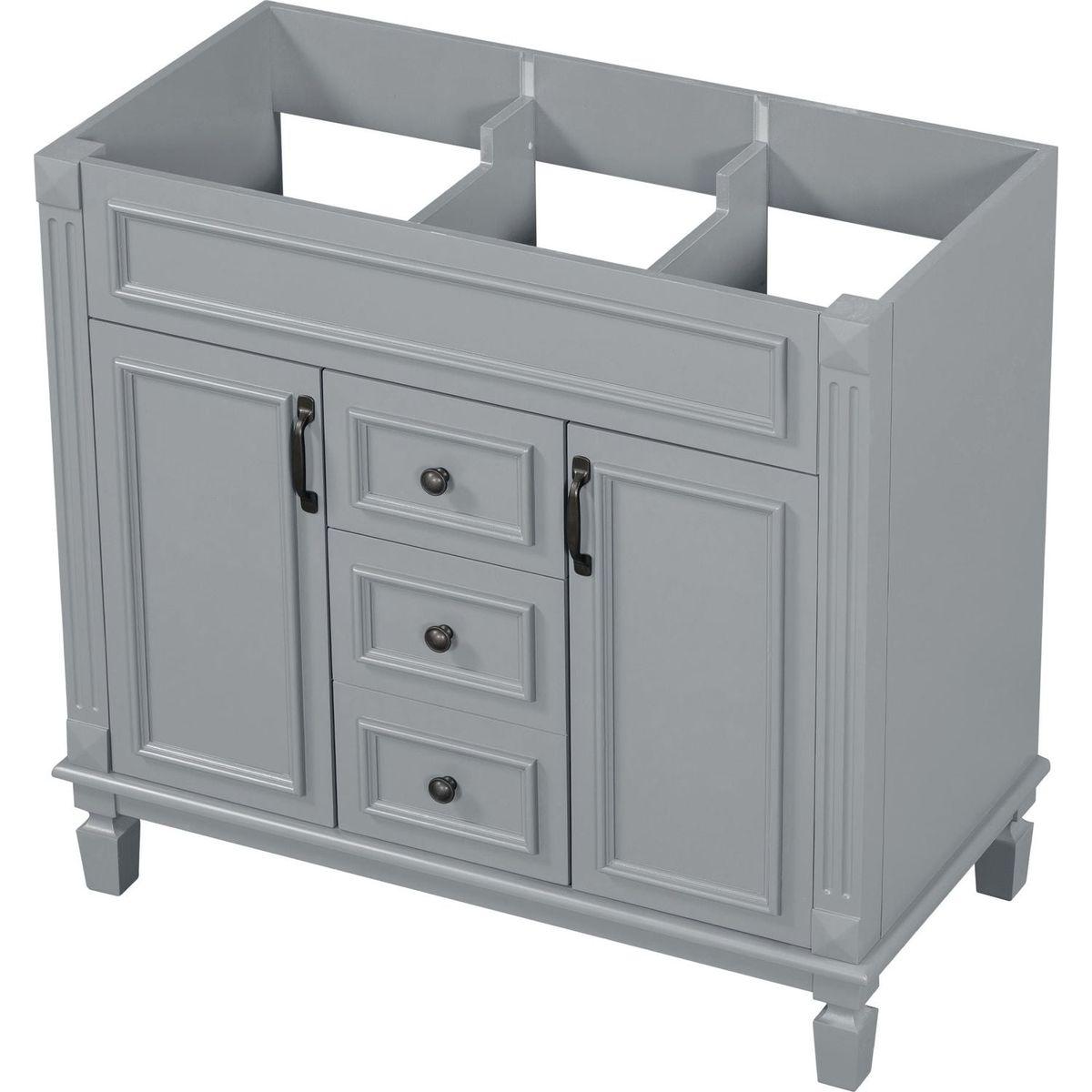 36" Bathroom Vanity without Top Sink, Cabinet only, Modern Bathroom Storage Cabinet with 2 Soft Closing Doors and 2 Drawers(NOT INCLUDE BASIN SINK)