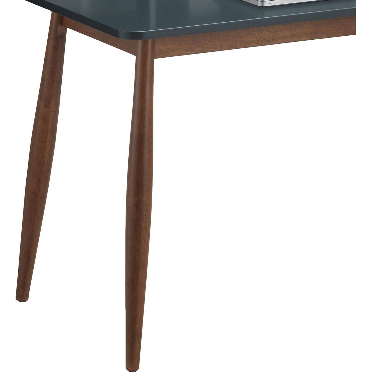 Roskilde Mid-Century Modern Wood Writing Desk with Hutch, Grey