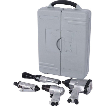 Air Tool and Accessories Kit, 71 Piece, Impact Wrench, Air Ratchet, Die Grinder, Aire Hammer, Hose Fittings, Storage Case