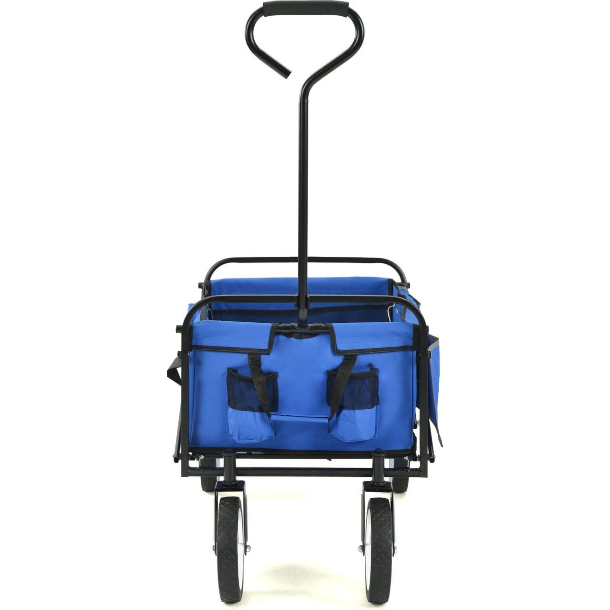 Folding Wagon Garden Shopping Beach Cart (Blue)
