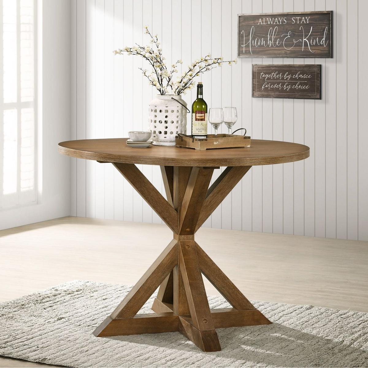 Windvale Cross-Buck Base Counter Height Dining Table - Streamdale Furniture