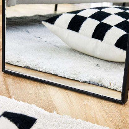 4rd generation black solid wood frame full length mirror, dressing mirror, bedroom porch, decorative mirror, clothing store, floor to ceiling mirror, wall mounted. 58 inches x 15 inches