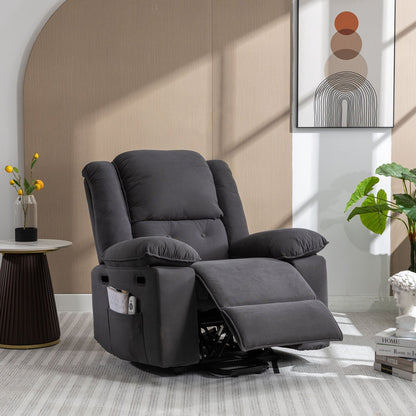 Massage Recliner,Power Lift Chair for Elderly with Adjustable Massage and Heating Function,Recliner Chair with Infinite Position and Side Pocket for Living Room, Gray