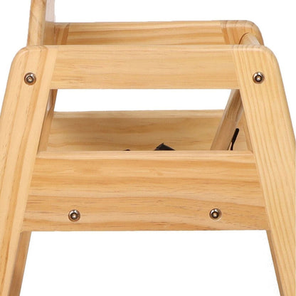 Wooden Double Solid Wood Feeding, Eat & Grow Portable High, Easy to Clean Baby Booster Chair in Natural Finish