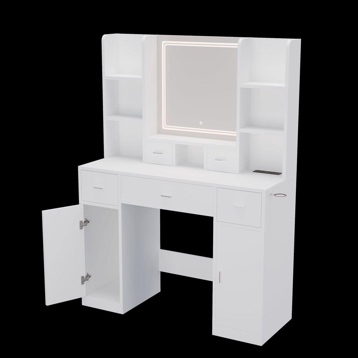 Newly designed smart mirror dressing table with drawers and storage cabinet, dressing table with dressing pad for bedroom, dressing room